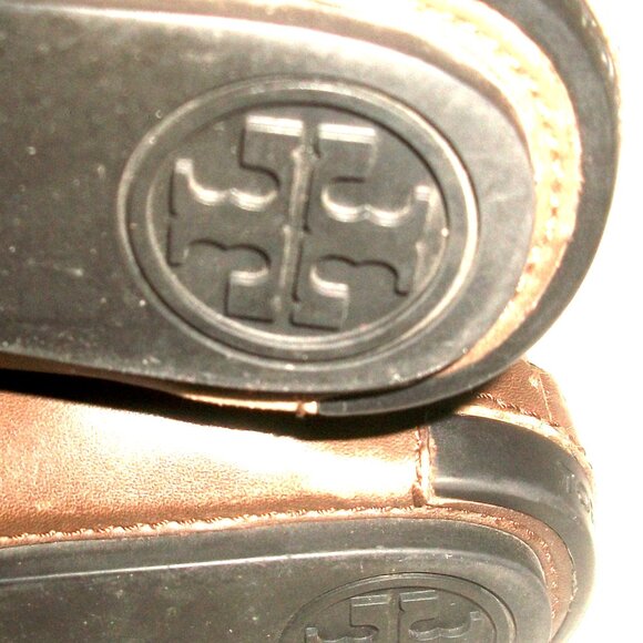 Tory Burch Mid-Calf Brown Suede Moccasin Boots Lined w Authentic Shearling 9.5M - Picture 8 of 9